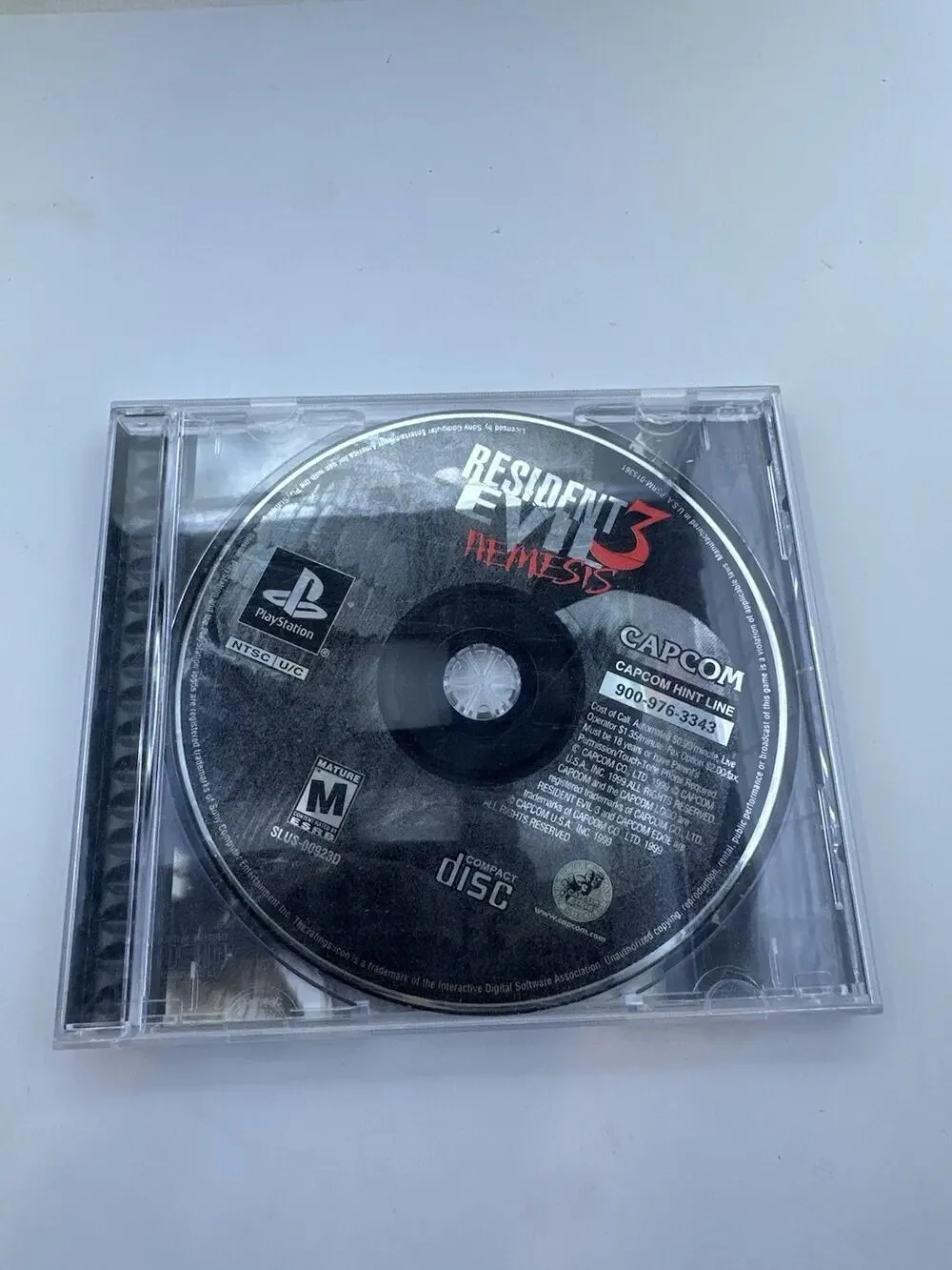 Sony PlayStation 1 CAPCOM Resident Evil 3 Nemesis Game & Back Art Insert Tested